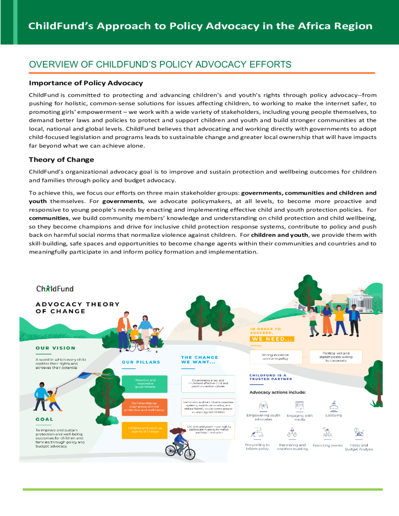 ChildFund’s Approach to Policy Advocacy in the Africa Region