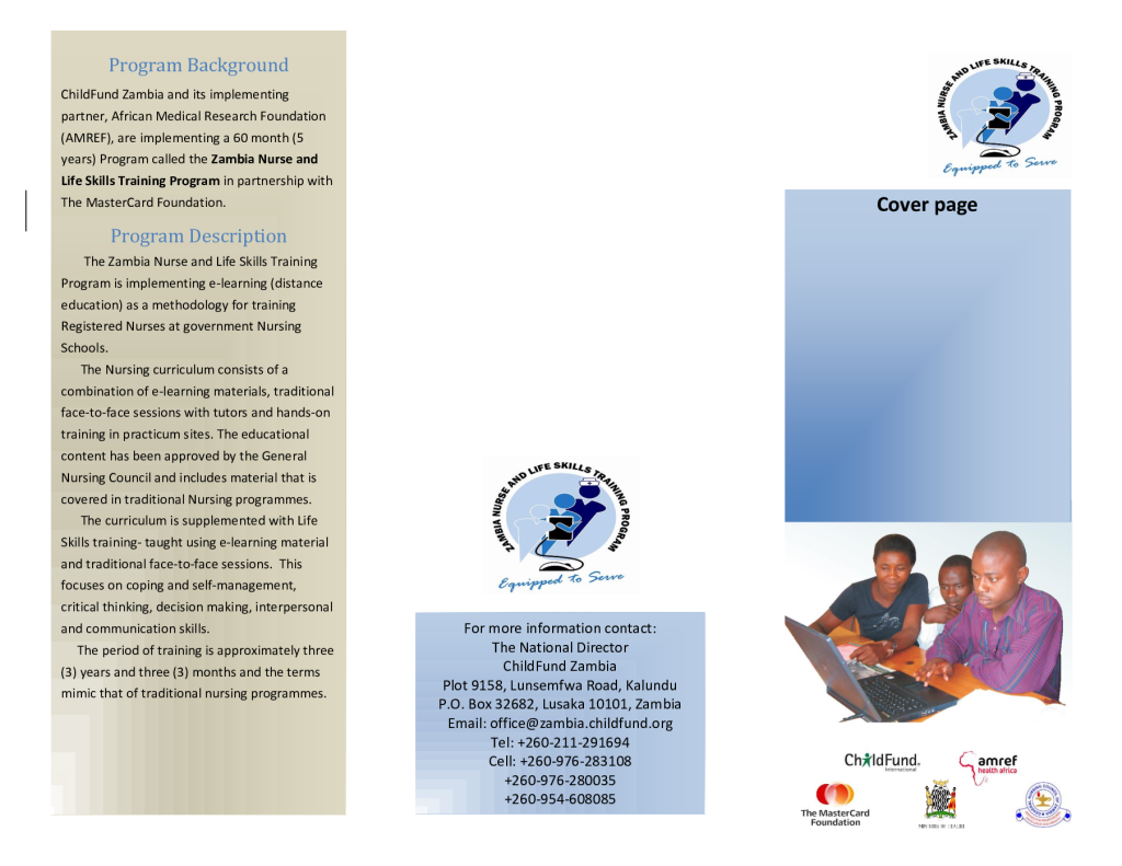 Zambia Nurse and life skills Training Program Brief